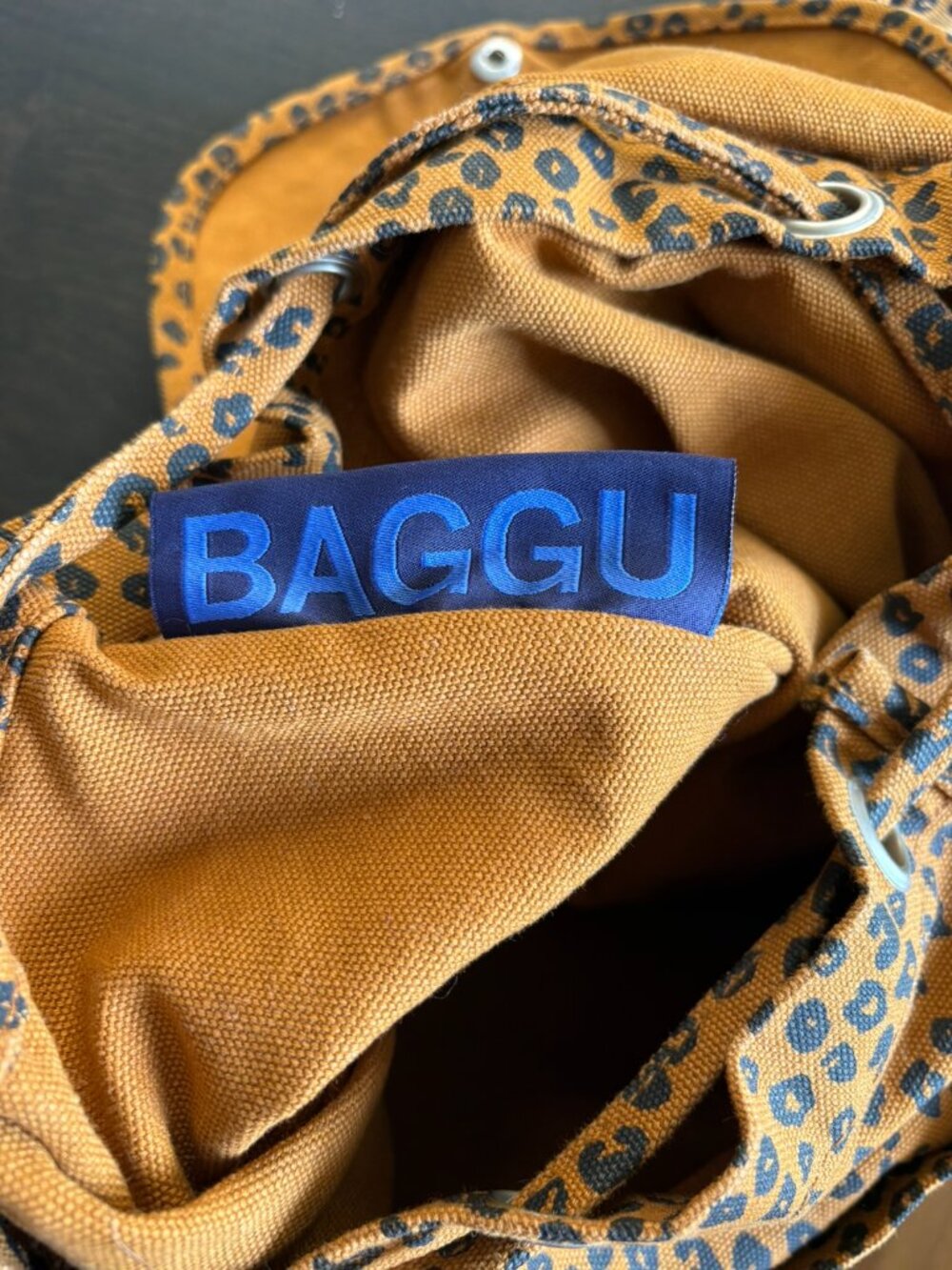 BAGGU Drawstring Backpack - Leopard - Picture 5 of 7